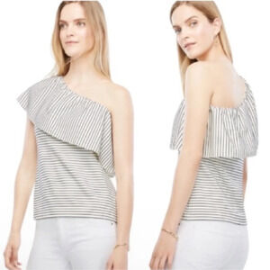 one shoulder striped career work wear career casual indie boho cute classic pin